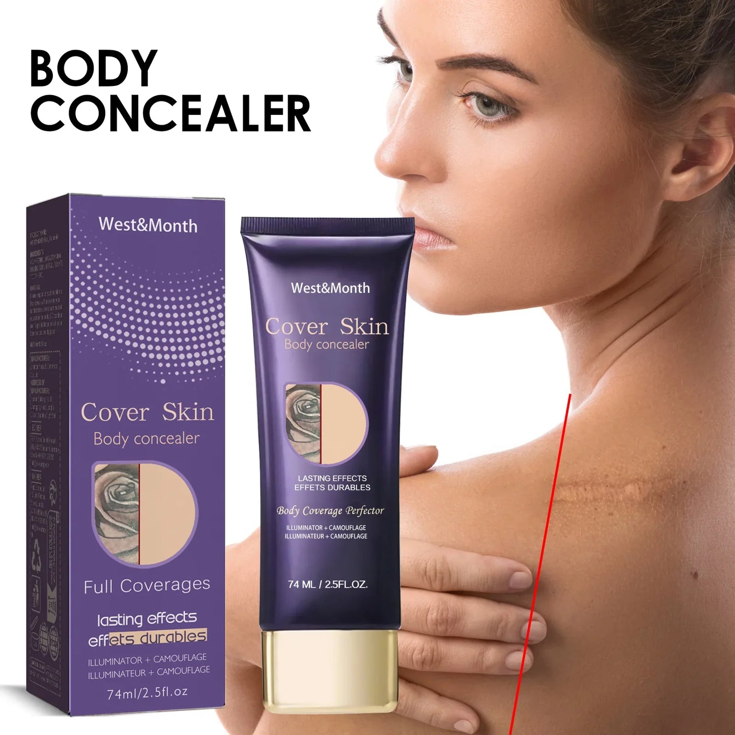 74ml Waterproof Tattoo Concealer Cream – Full Body Coverage