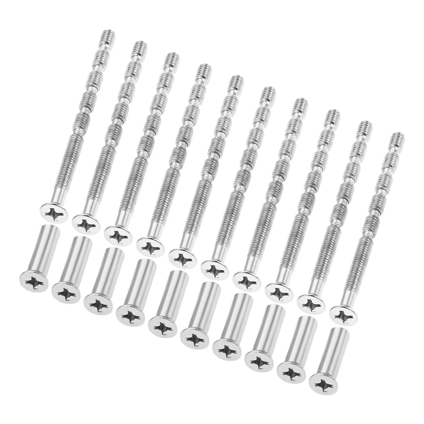 M4×60mm Cuttable Iron Screws & Cross Sleeves – 10 Sets