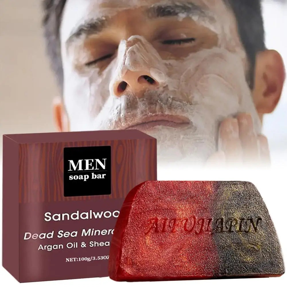 Sandalwood Men'S Soap 100g , Deeply Cleanses The Body, Moisturizes The Face, And Is Gentle And Shiny Peaceful Pleasures Health and Wellness