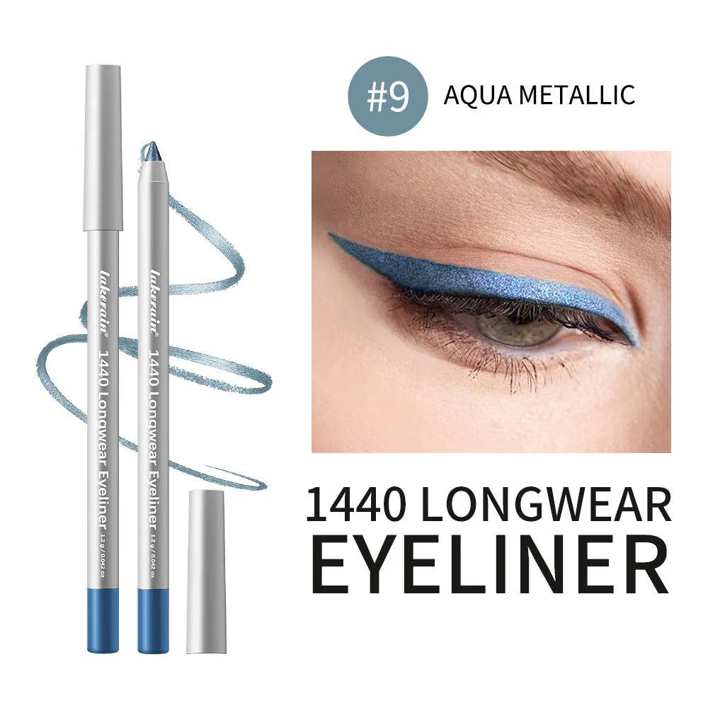 12-Color Waterproof Eyeliner Pencil – Smokey Long-Lasting