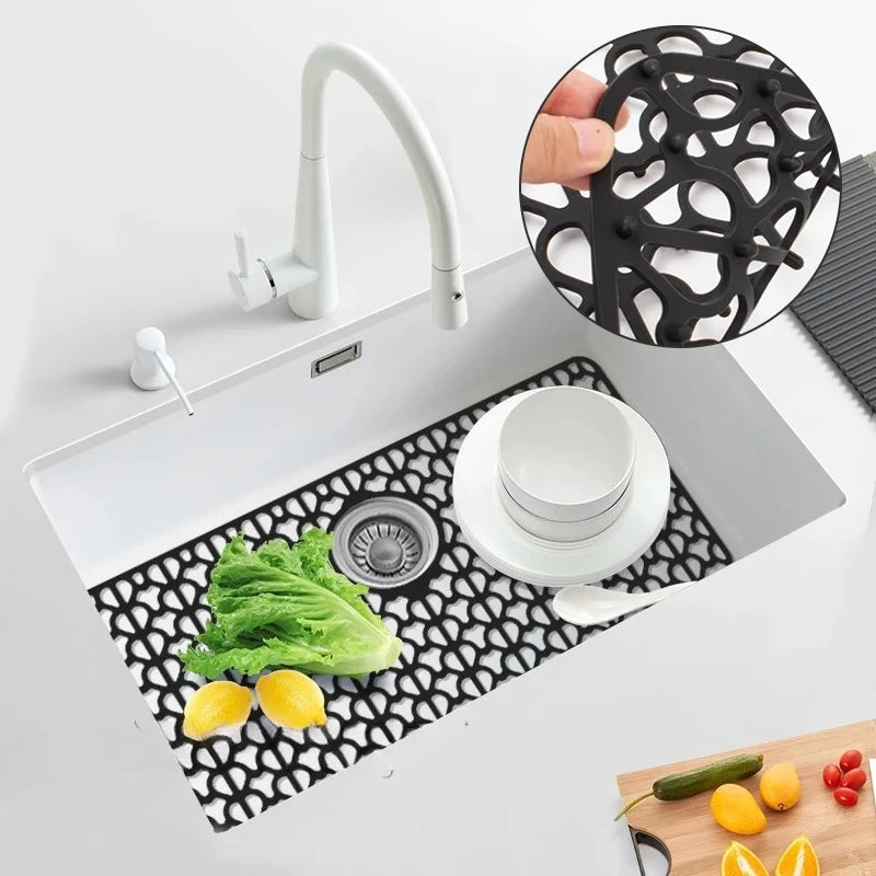 big size Sink Protectors for Kitchen Sink with Drain,Kitchen Sink Grid,Heat-Resistant mat,Silicone Sink Mat for Bottom of sink Peaceful Pleasures Health and Wellness