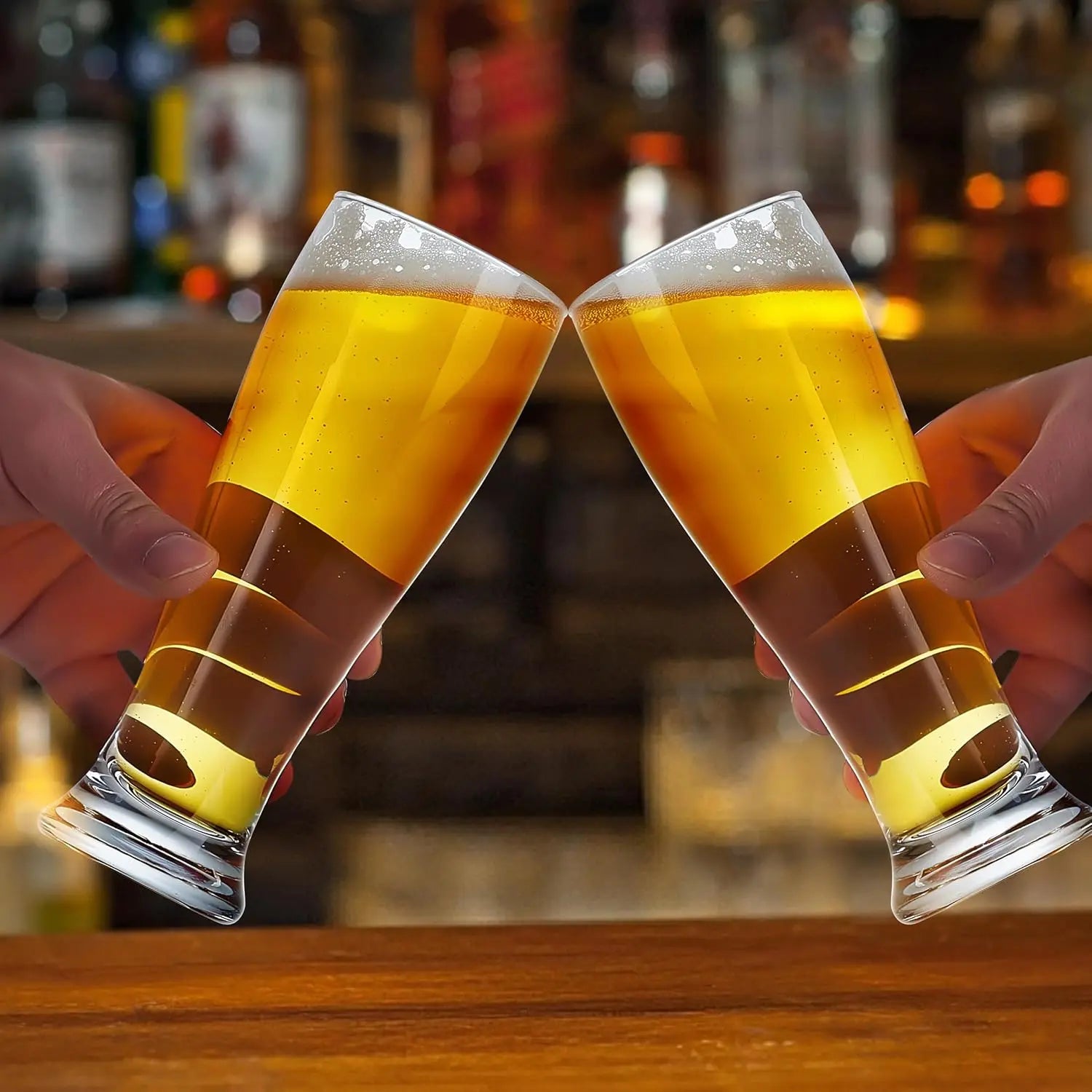 1/2/4/6PCS Free BPA Plastic Beer Pilson Glass 450ml Pint Glasses Tall Beer Cups Drinking Glasses for Cold Beverages or Party Peaceful Pleasures Health and Wellness