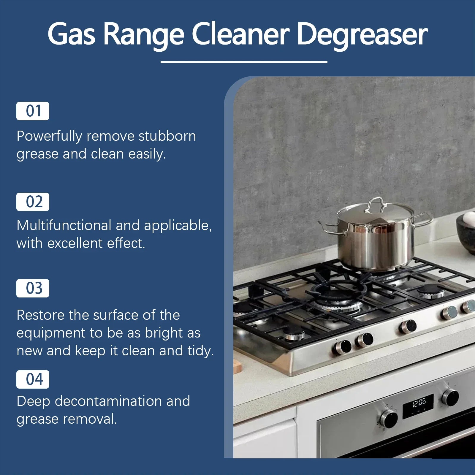Jakehoe Gas Stove Cleaner Spray – Heavy-Duty Degreaser Kitchen Degreaser Spray Oasis Select