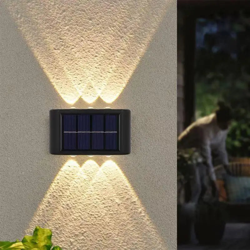 Solar Outdoor Wall Light | Up Down LED Fence Lamp Waterproof