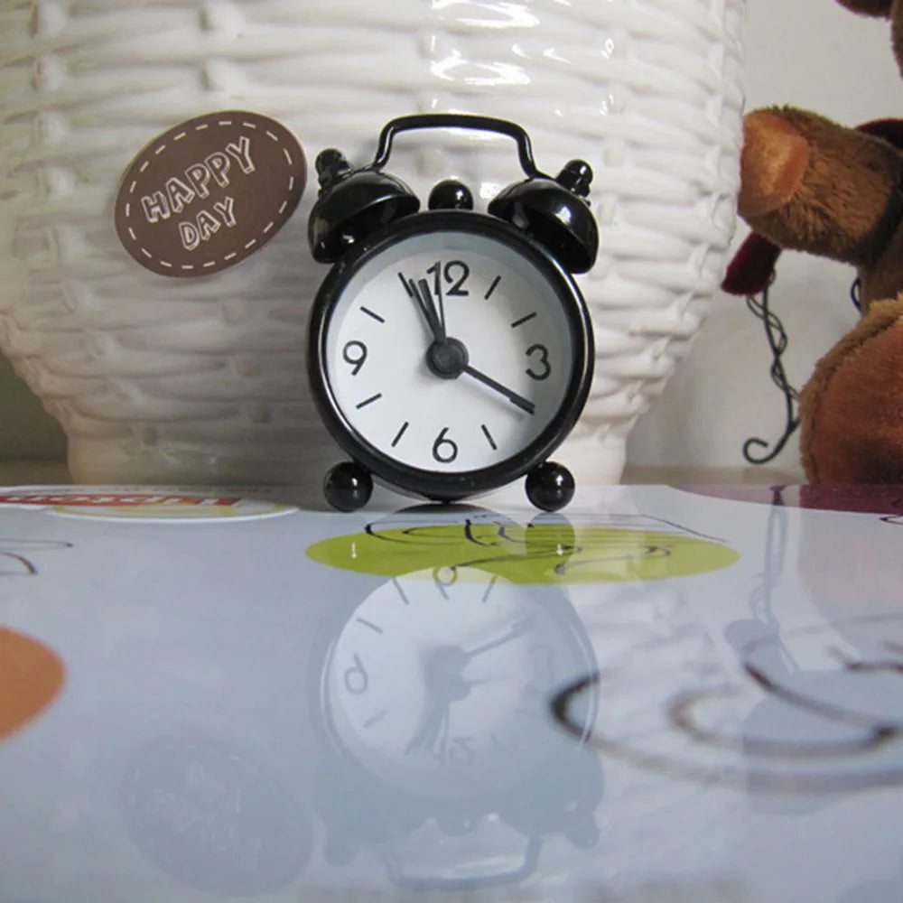 Retro Mini Double Bell Alarm Clock – Metal Desk & Travel