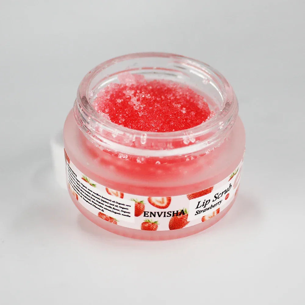 ENVISHA Strawberry Lip Scrub & Balm – Exfoliate & Moisturize Peaceful Pleasures Health and Wellness