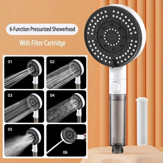 6-Mode High Pressure Filtered Shower Head Set | Anti-Limescale Shower Head Set Oasis Select