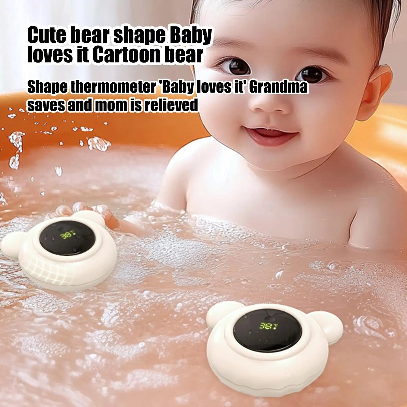 Cartoon Baby Bath Thermometer | Touch Control LED Display Baby Bath Thermometer Peaceful Pleasures Health and Wellness