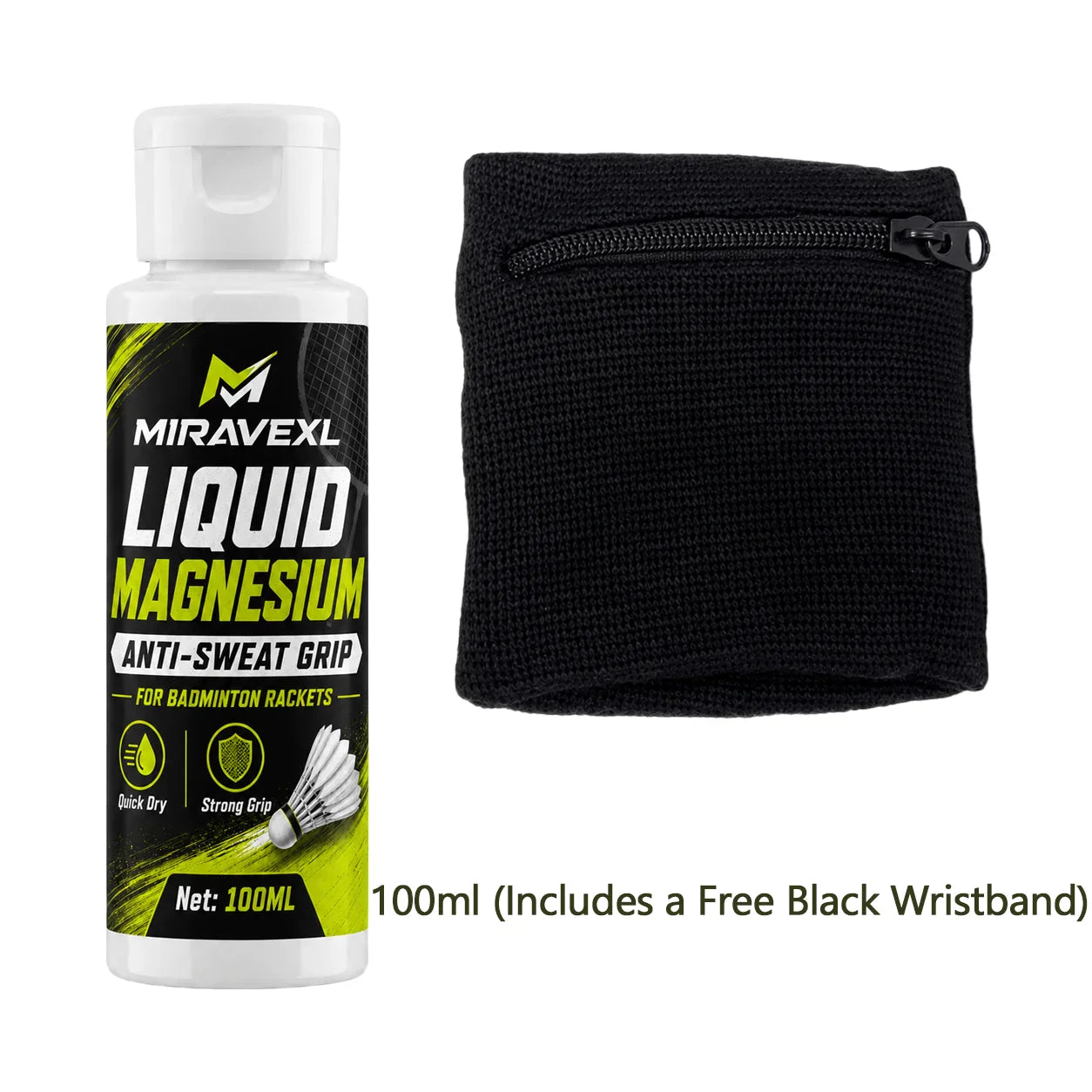 MIRAVEXL Liquid Grip Enhancer for Badminton + Free Wristband