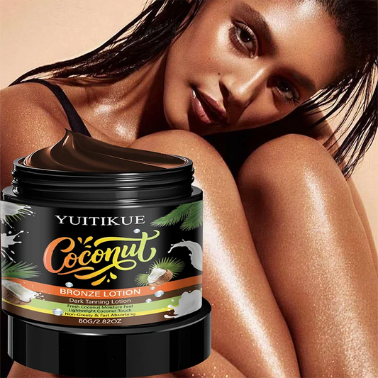 Yuitikue Coconut Bronze Tanning Lotion, 80g Dark Tan Accelerator with Fresh Coconut Moisture, Non-Greasy & Fast Absorbing Peaceful Pleasures Health and Wellness