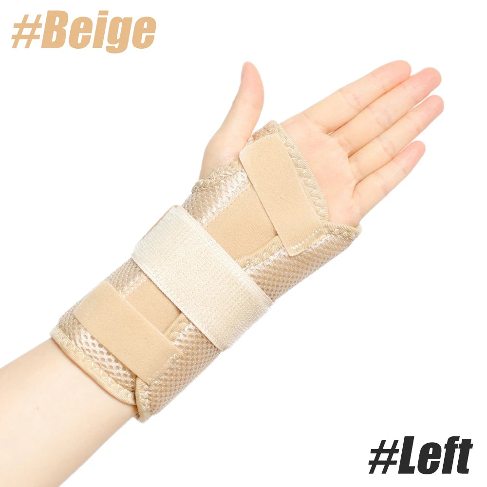1PC Wrist Brace for Carpal Tunnel Relief – Doctor-Developed Night Support with 2 Splints, Adjustable Compression for Arthritis Peaceful Pleasures Health and Wellness Beige-Left-1PCS