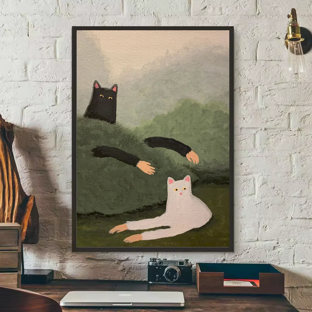 Funny Cute Cat Poster HD Waterproof Wall Art – Home Decor Wall Art Poster Peaceful Pleasures Health and Wellness z4 15X20cmNoframe