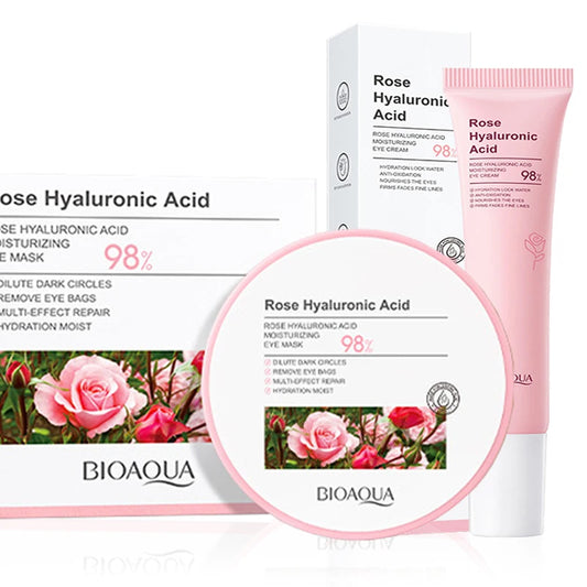 BIOAQUA Rose Hyaluronic Acid Eye Mask 60pcs – Anti-Dark Circles Eye Treatment Mask Peaceful Pleasures Health and Wellness 1 EyeMask 1 EyeCream