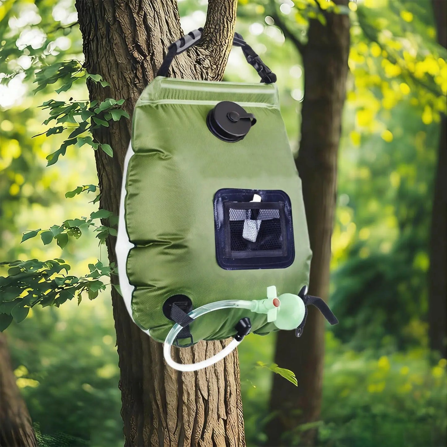 5-Gallon Solar Camping Shower Bag with Shower Head & Hose