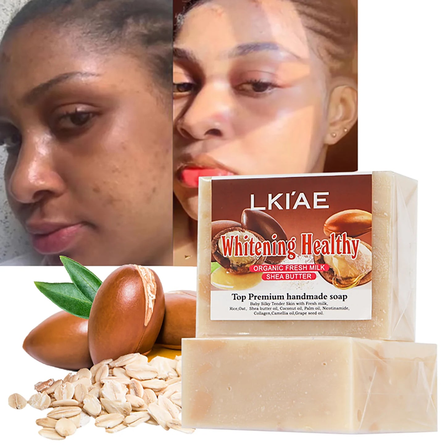 AILKE Organic Milk & Shea Butter Whitening Soap Bar 150g