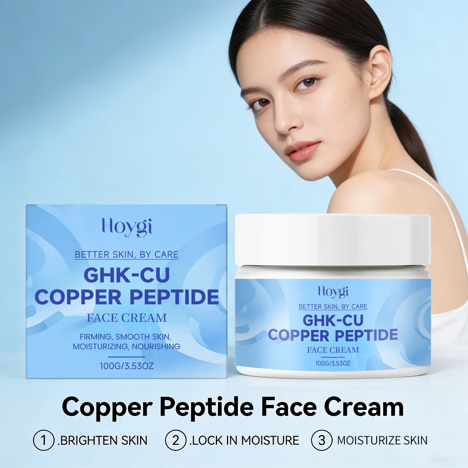 Copper Peptide Face Cream Firming Lifting Ghk-Cu Face Care Cream for Fine Lines Tightening Skin Enhance Elasticity Nourish Skin Peaceful Pleasures Health and Wellness