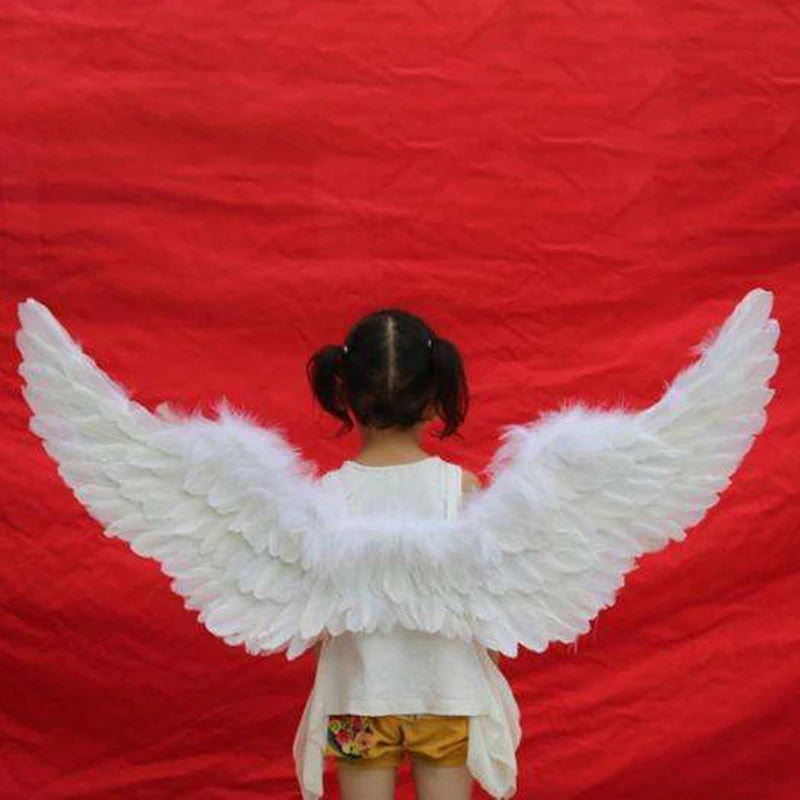 Kids Adult Party Swallow White Angel Feather Wings Halo Magic Wands Cosplay Elastic Straps Wedding Halloween Birthday Props Peaceful Pleasures Health and Wellness