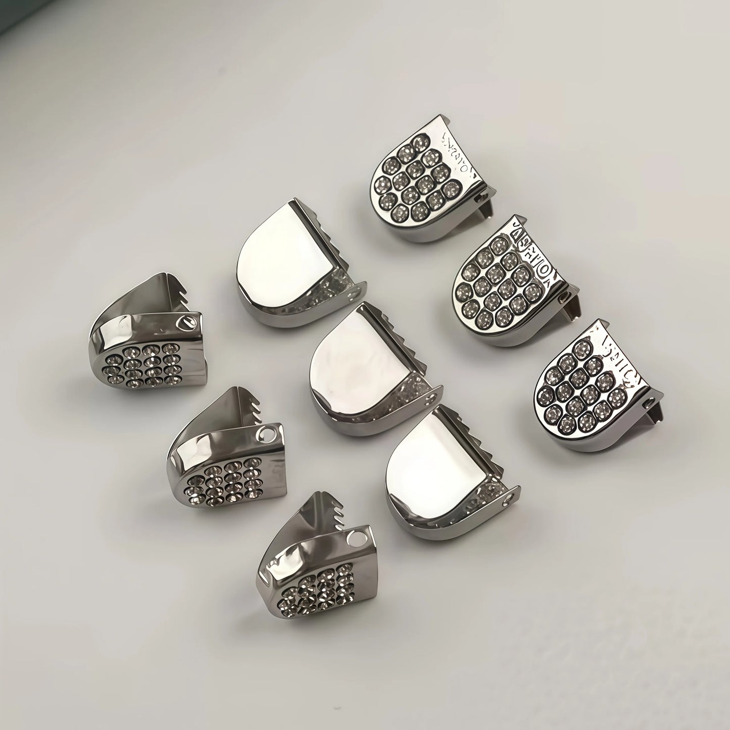 Rhinestone-embedded Lazy Lacing Shoe Buckle Tie-free Fixed Strap