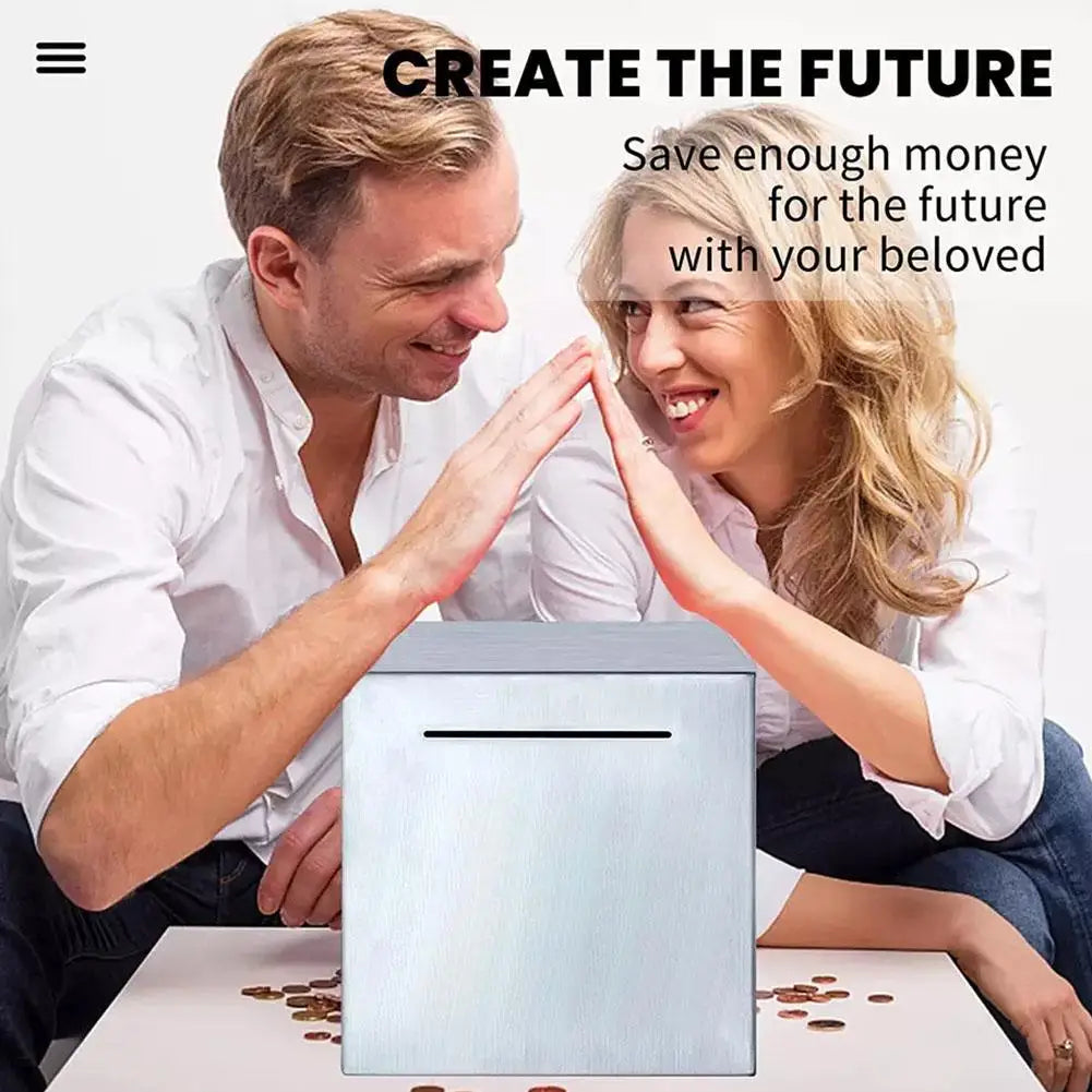 Stainless Steel Piggy Bank for Kids - Large Capacity Safe Box Peaceful Pleasures Health and Wellness