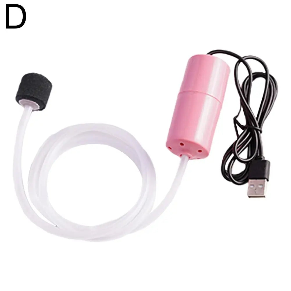 Portable Mini Fish Tank Oxygen Pump for Aquariums Peaceful Pleasures Health and Wellness Pink