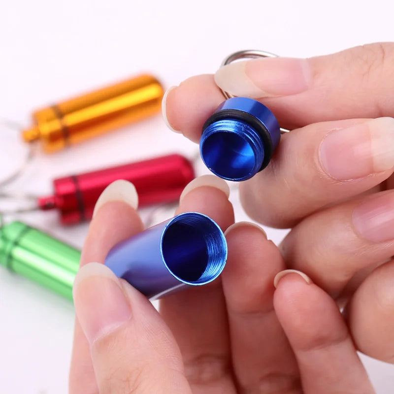 Portable Mini Waterproof Aluminum Pill Box Cases Container Organizer Storage Tablets Bottle Medicine Vitamin Pillboxs Fish Oils Peaceful Pleasures Health and Wellness