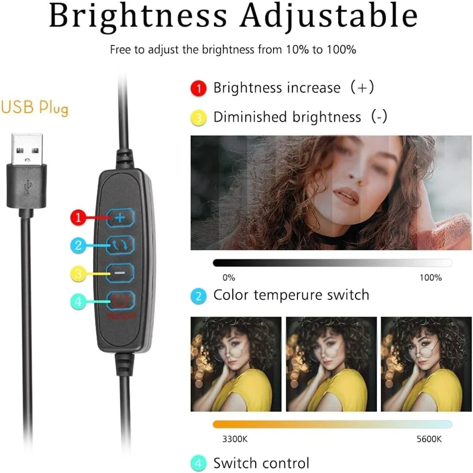 VeFly 8" LED Fill Light with RGB Filters for Live Streaming