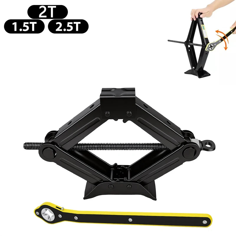 2.5T -1.5T car jacks 2 in 1 Manual Lift Jack Car Repair Tool Lifting Tool with Labor-saving Ratchet Wrench Foldable Jack for Car Peaceful Pleasures Health and Wellness