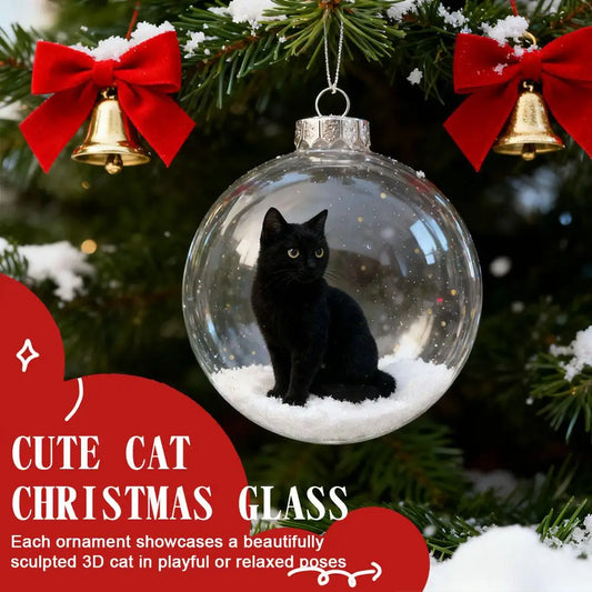 Cat Crystal Ball Acrylic Christmas Tree Ornaments | Holiday Décor Christmas Tree Ornament Oasis Select