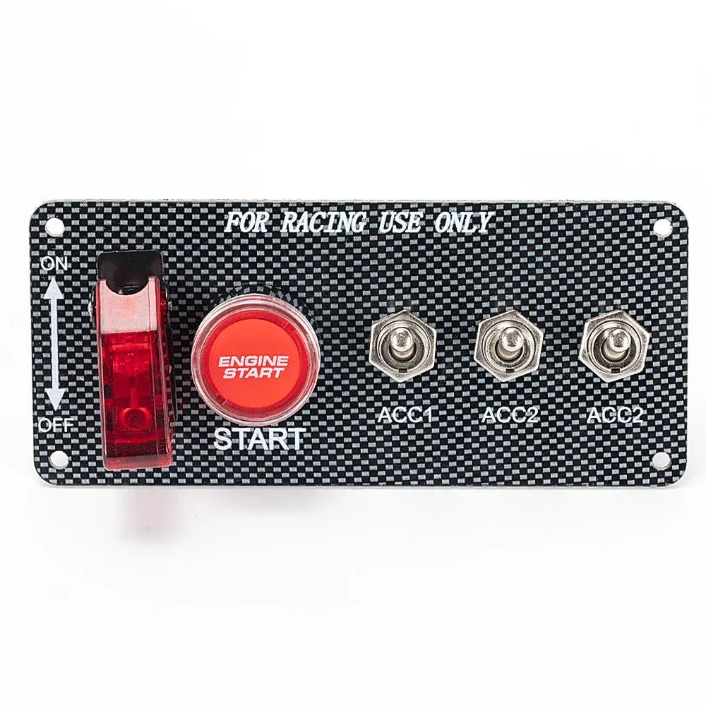 5 in 1 Ignition Switch Panel Race Toggle Switch Panel DC 12V 30A Racing Switch Panel Push Start Ignition Kit for Car Truck RV Peaceful Pleasures Health and Wellness PN-SAC5 with wire United States