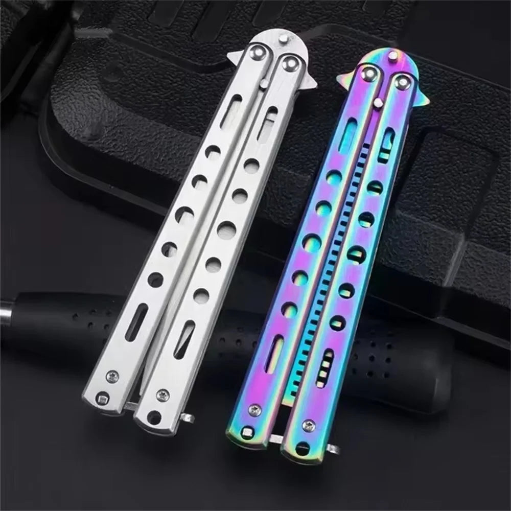 Butterfly Knife Trainer Comb | Folding Stainless Steel Pocket Comb