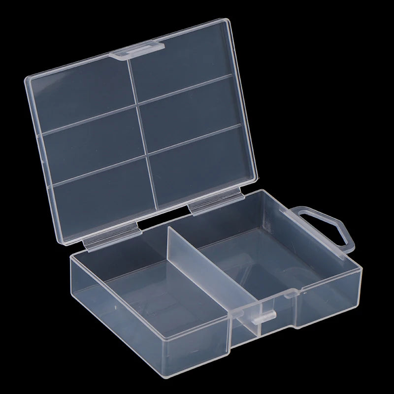 1PC Transparent Battery Storage Box For 18650 Batteries Plastic Organizer With Hardware Accessories And Clear Divider With Cover Peaceful Pleasures Health and Wellness