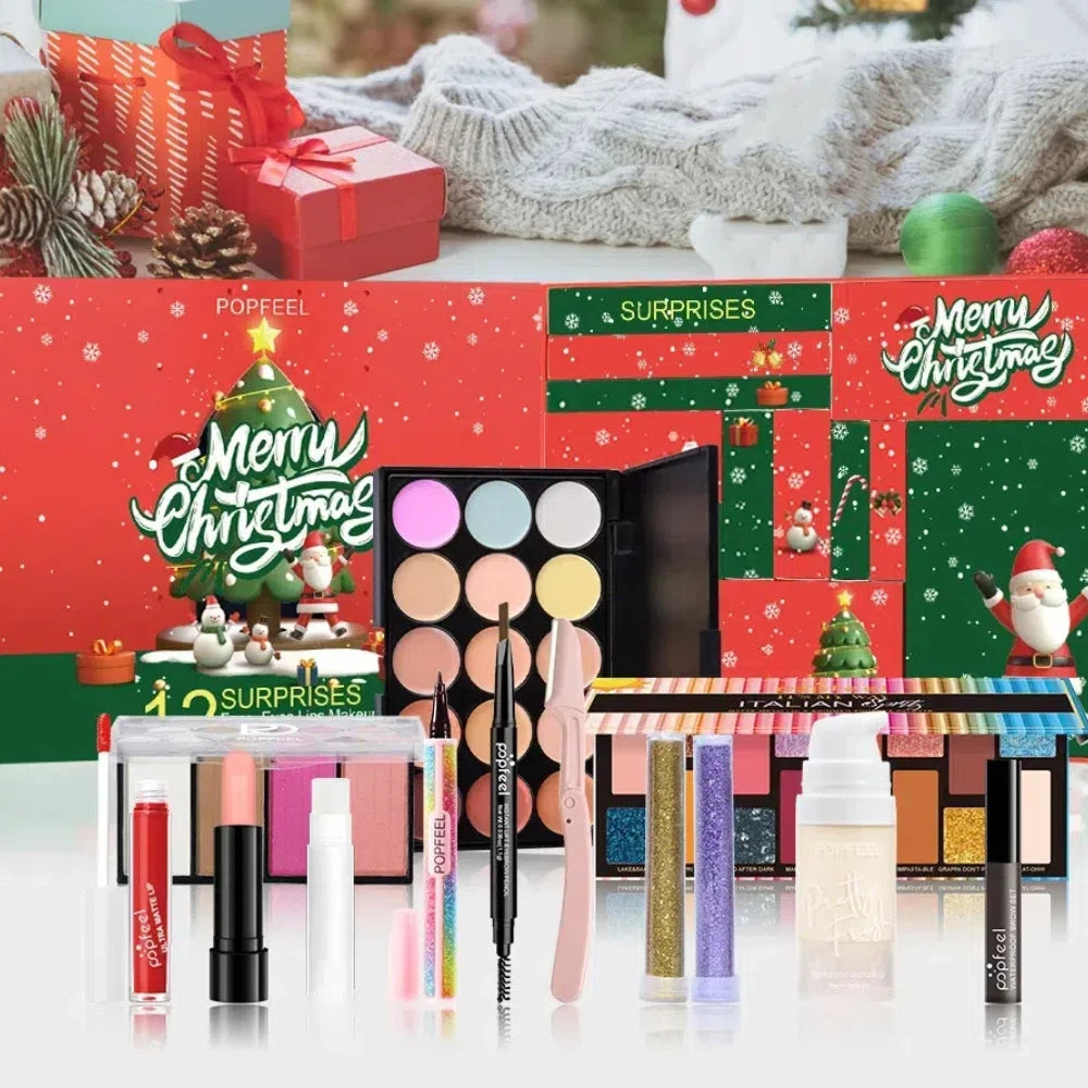 Christmas Countdown Makeup Calendar Gift Set – 12pc Kit