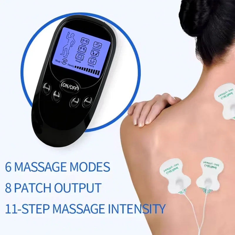 Muscle Stimulator, Electric Massager with 6 Modes and 11 Intensity Levels, Portable Battery and Dual USB Power Supply, Suitable for Home and Office Use, an Ideal Gift for Family and Friends Peaceful Pleasures Health and Wellness