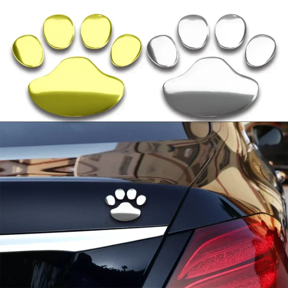 Car Sticker Cool Design Paw 3D Animal Dog Cat Bear Foot Prints Footprint Decal Car Stickers Silver Gold Auto Accessories Peaceful Pleasures Health and Wellness