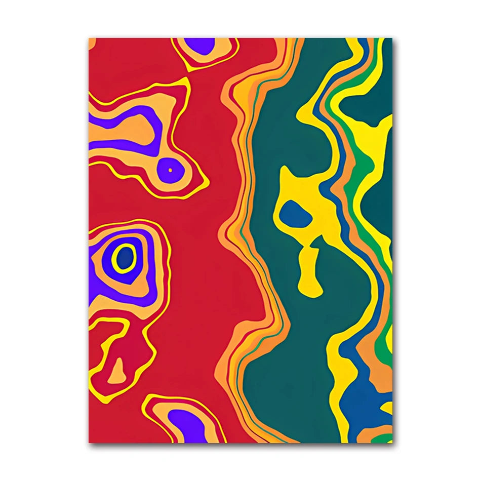 Classic Abstract Art Poster, Colorful Line Image Printing Canvas Art Painting, Used for Home Room Decoration Poster, Frameless Peaceful Pleasures Health and Wellness 82139-07 40x60cm Unframed