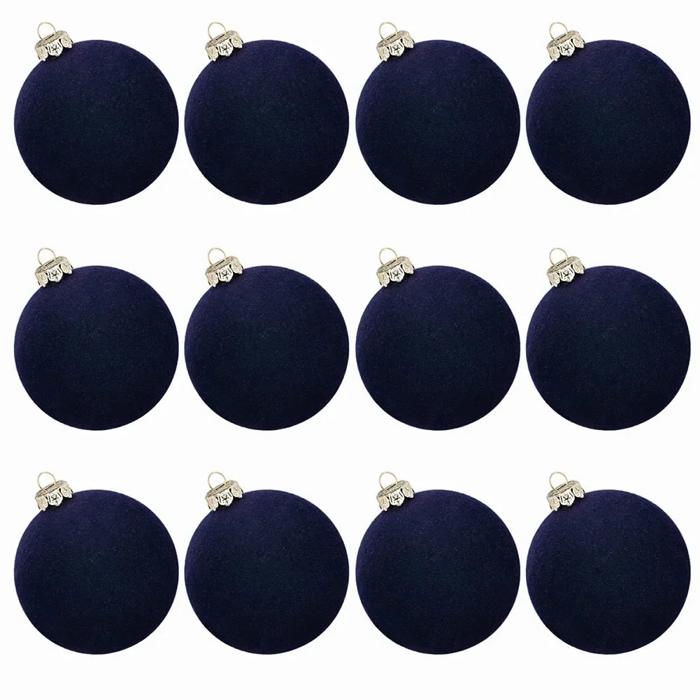 12-Pack Velvet Christmas Ball Ornaments 6cm | Xmas Tree Decor