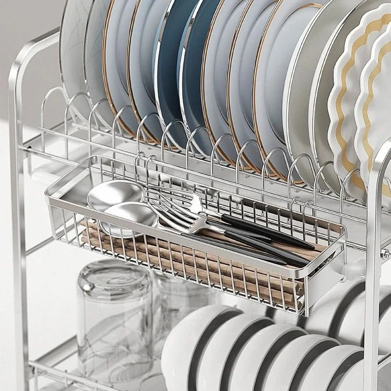 Hanging Cutlery Holder Drainer Spoon Fork Chopsticks Storage Basket Rack 304 Stainless Steel Tool Organizer,Kitchen Accessories Peaceful Pleasures Health and Wellness