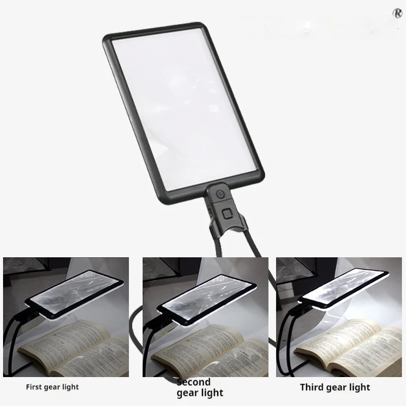 Hanging Neck Magnifying Glass, Elderly Reading with Light Magnifying Glass, Finier Ultra-Thin Lens, Usb Charging Peaceful Pleasures Health and Wellness