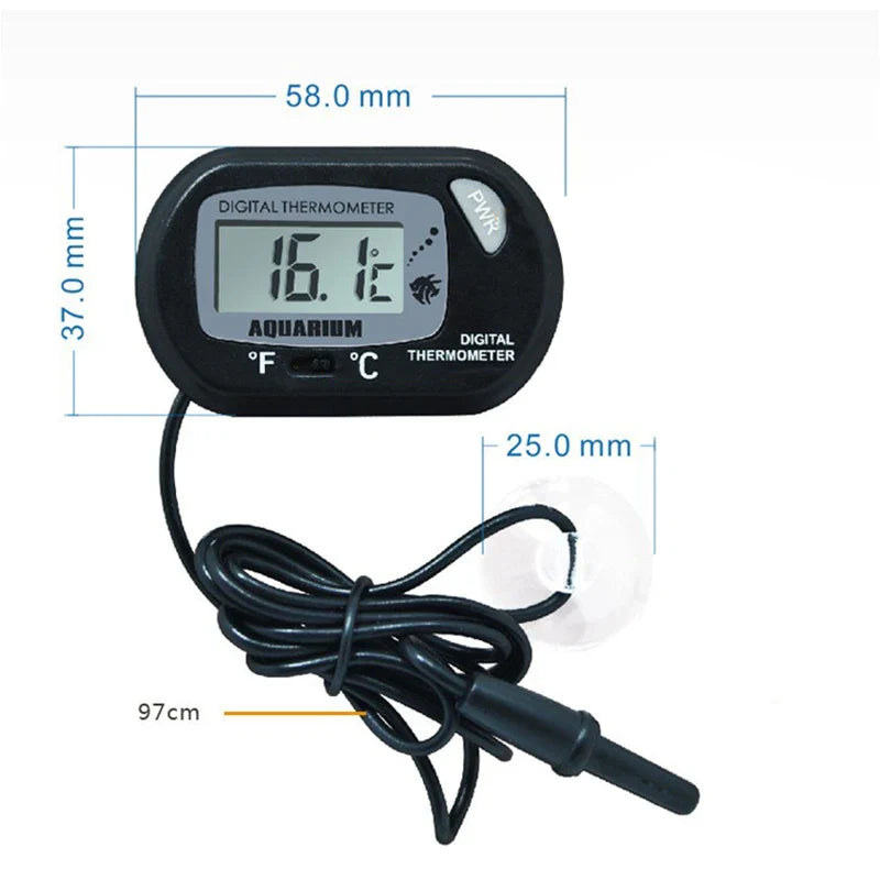 Digital Aquarium Thermometer – LED Display & Waterproof Sensor