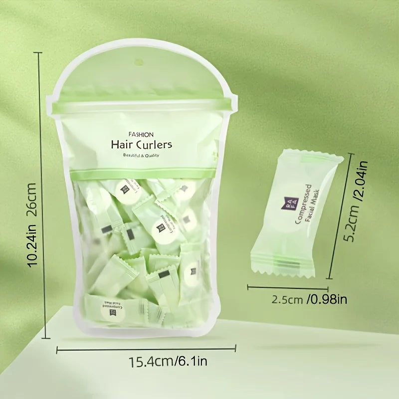 50-Pack Disposable Compressed Facial Mask Sheets | Non-Woven