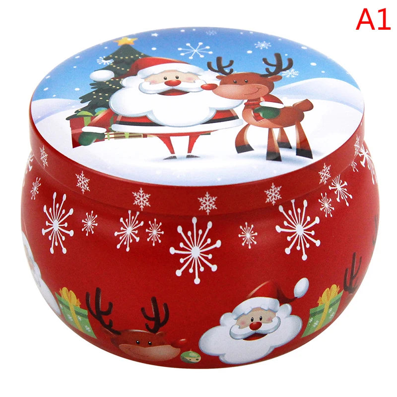 Christmas Scented Candle Tin Jar | Portable Soy Wax Gift