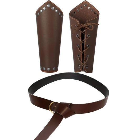 1 Medieval Viking Knight Belt Role Playing Bracelet Halloween Coplay Peaceful Pleasures Health and Wellness StyleE 3PCS