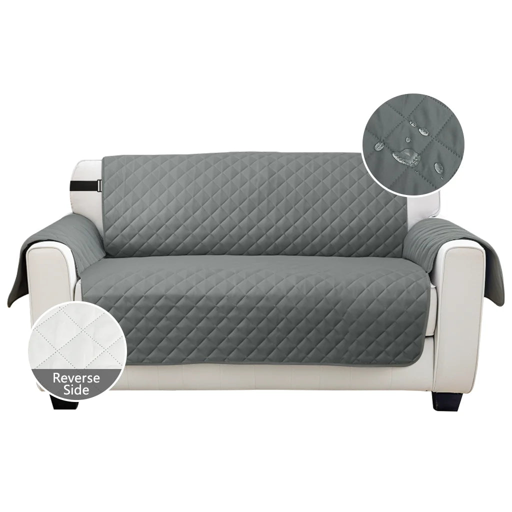 Easy-Fitting Reversible Sofa Couch Cover Waterproof for Dogs Water Resistant Furniture Protector with Elastic Adjustable Strap Peaceful Pleasures Health and Wellness