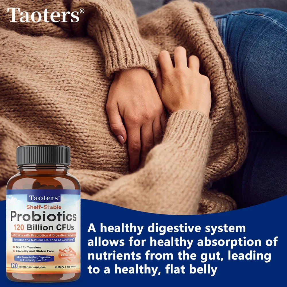 Probiotics 120 Billion CFU 34 Strains + Prebiotics & Enzymes