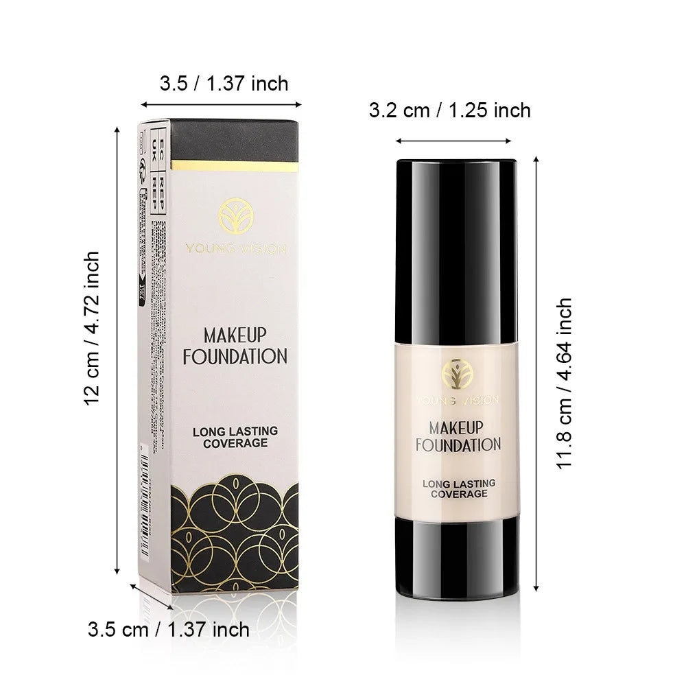 White Matte Liquid Foundation Full Coverage Concealer Base 30ml