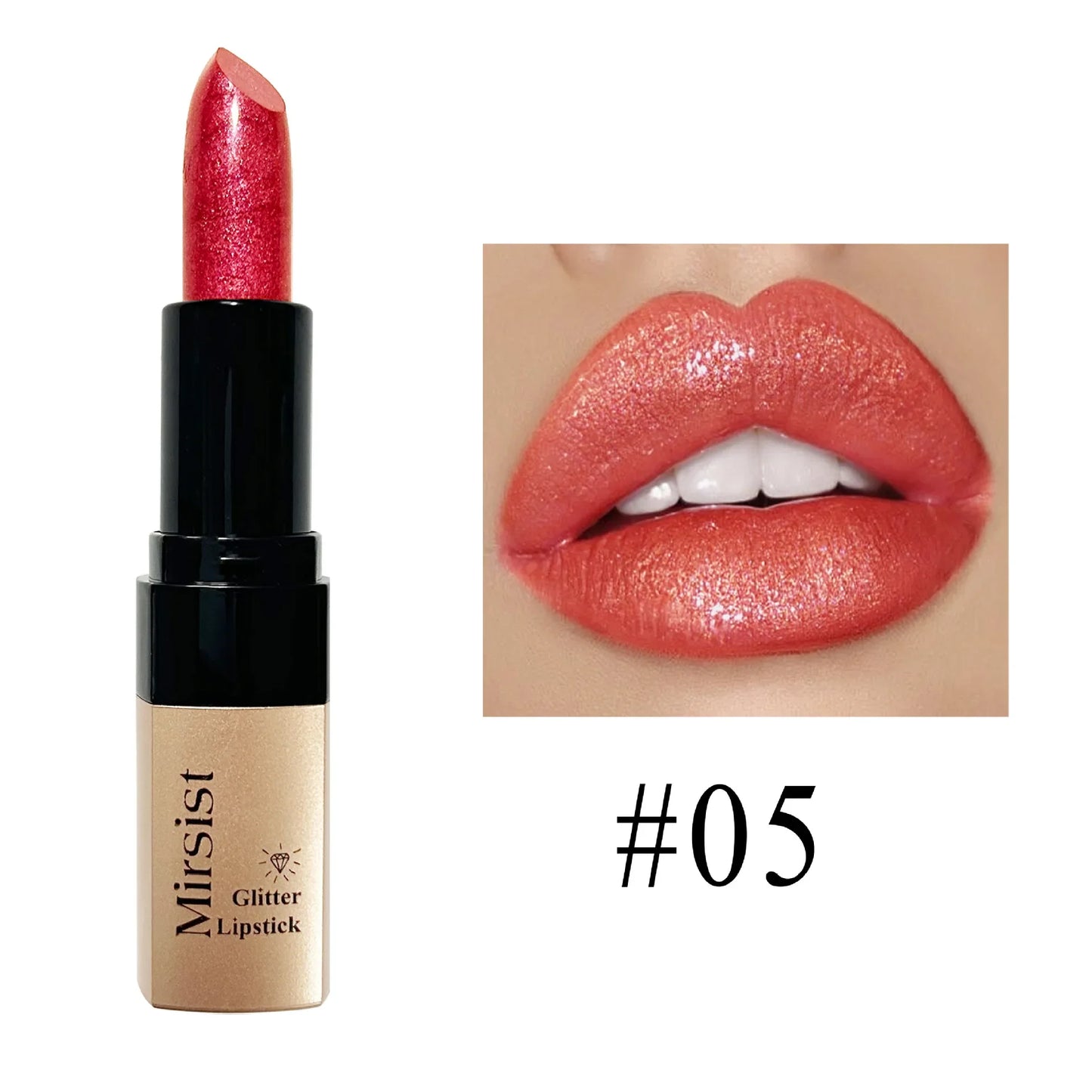 Mirsist Diamond Lip Gloss – Glitter Metallic Shine, 6 Colors