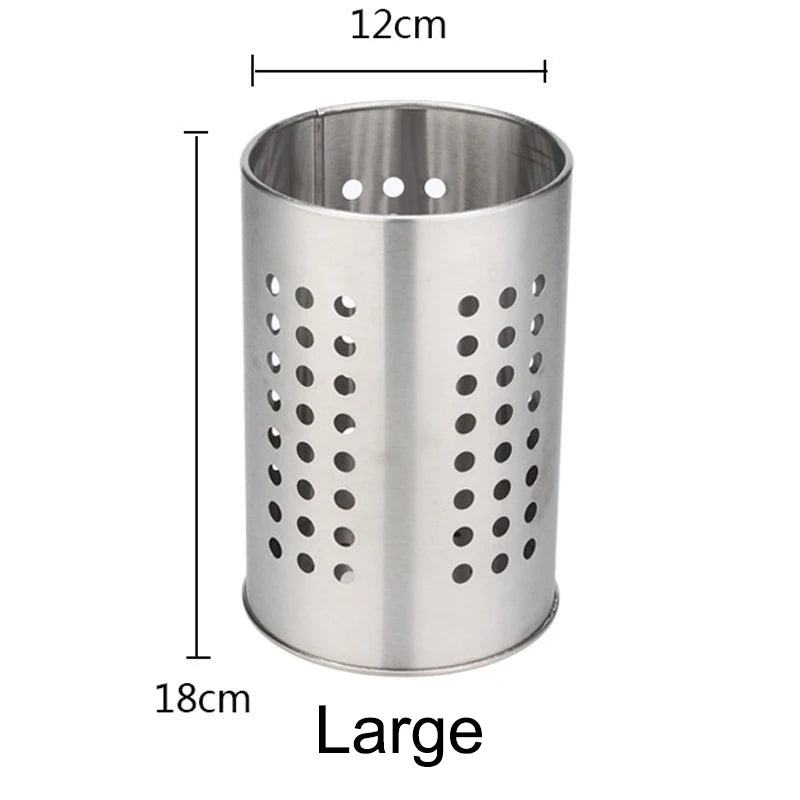 Stainless Steel Chopstick Holder & Utensil Caddy with Drain Holes