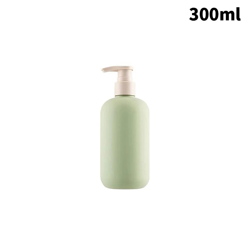 Green Refillable Foaming Soap Dispenser Portable Rustproof Plastic Shampoo Shower Round Gel Bottle Kitchen Bathroom Accessories Peaceful Pleasures Health and Wellness 300ml