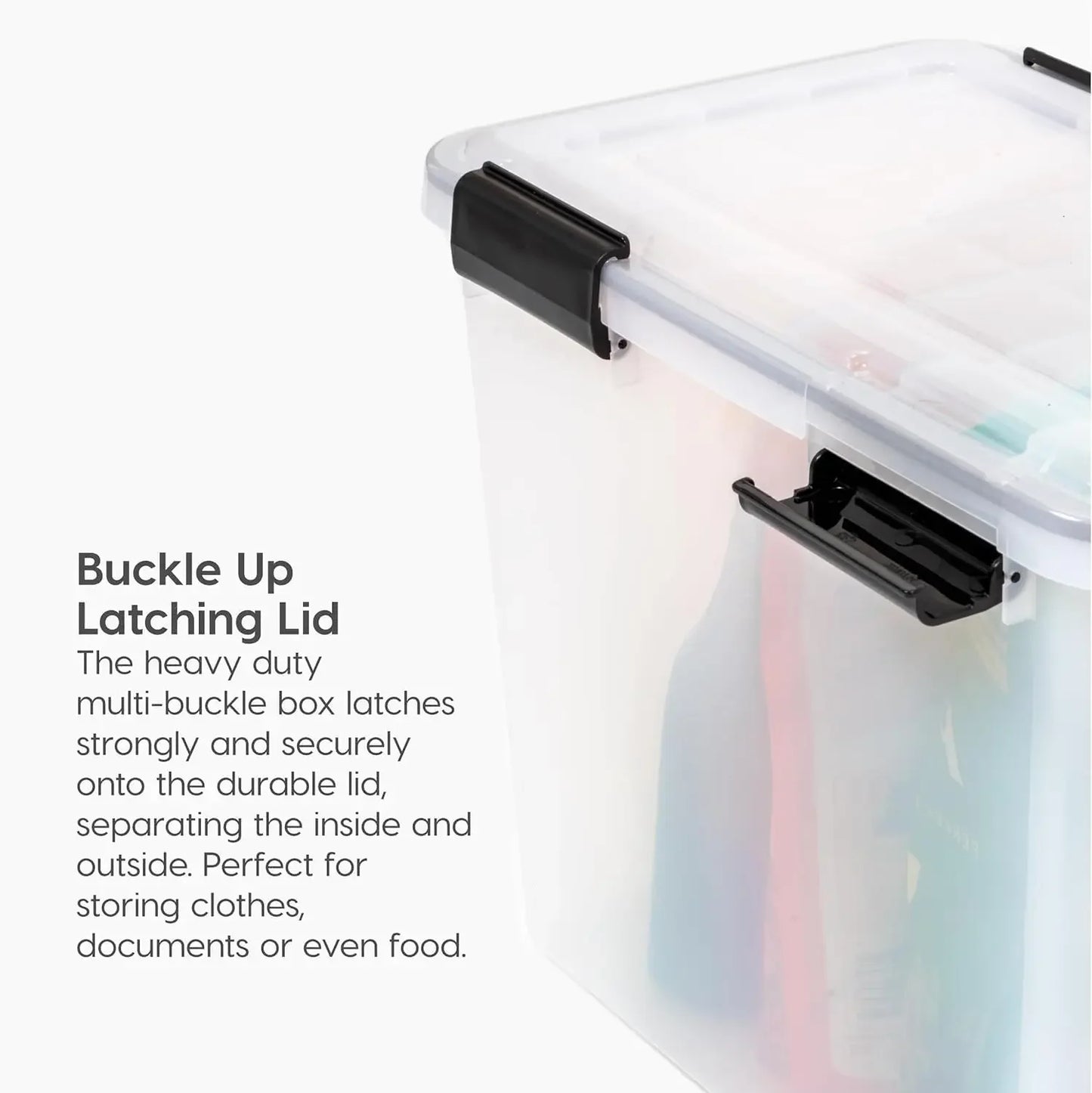 19 Qt Clear/Black Storage Bins with Lids, 6 Pack, BPA-Free Plastic Gasket Box, Stackable Nestable Tote Tub Peaceful Pleasures Health and Wellness