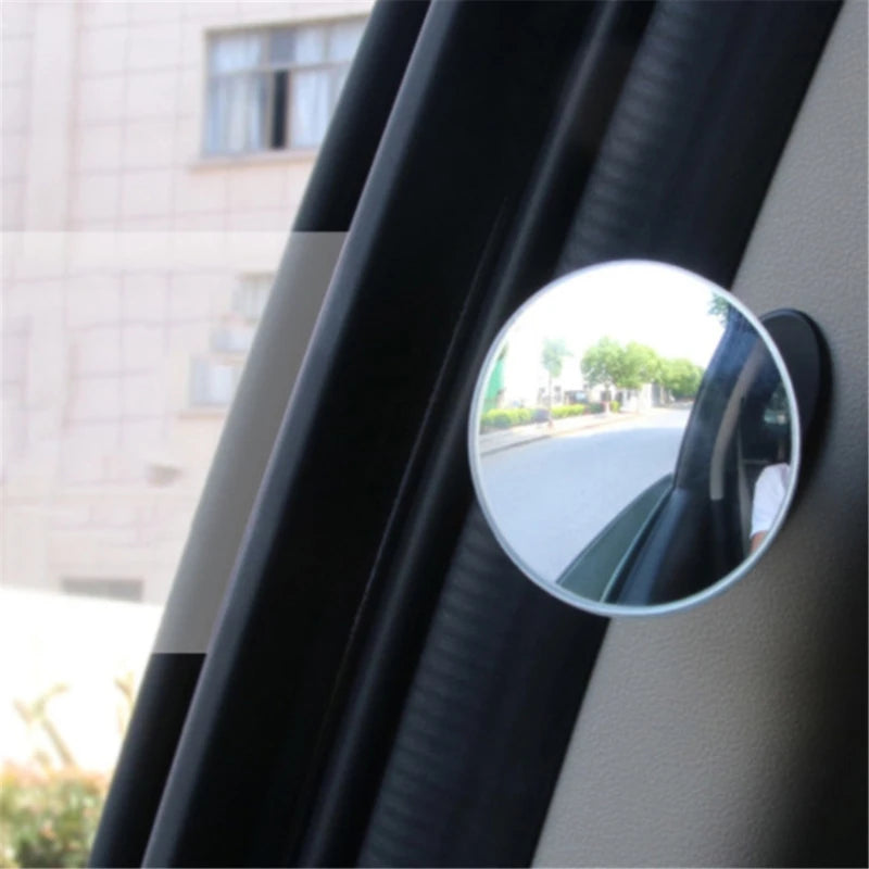 Durable Adjustable Blind Spot Mirror Car Auxiliary Rearview Convex Mirror Round Frame Wide Angle Mirrors Car Reverse Peaceful Pleasures Health and Wellness